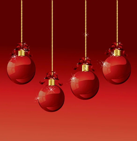 赤い色クリスマスと新年の場所カード — ストックベクタ