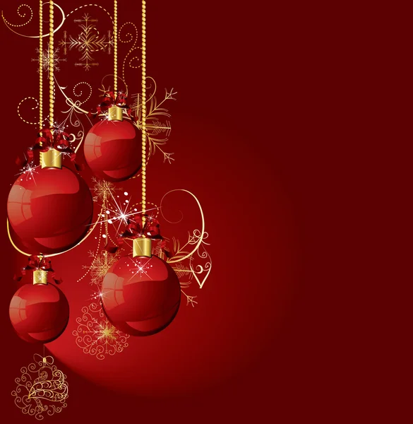 赤と金色のクリスマス ボール — ストックベクタ