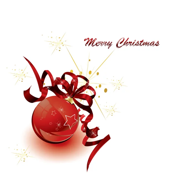 Boule rouge de Noël isolée — Image vectorielle
