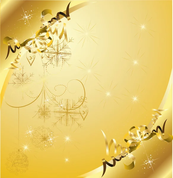 Zlaté vánoční pozadí — Stockový vektor