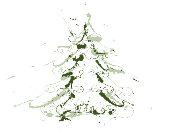 Grungy kerstboom — Stockvector