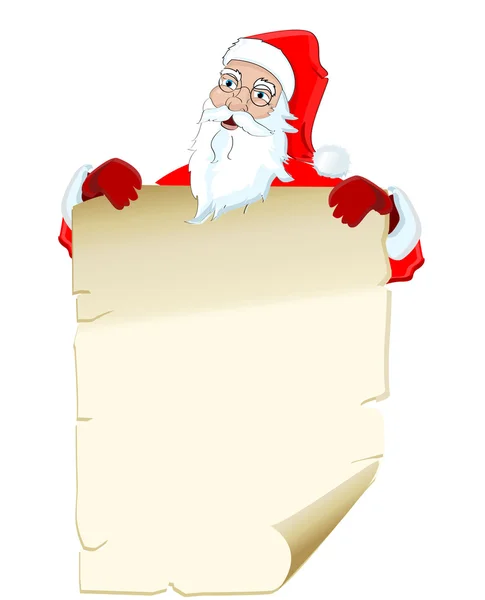 Ilustracja santa Claus przytrzymanie puste listy — Wektor stockowy