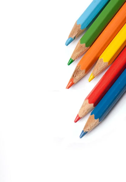 stock image Colour pencils on white background