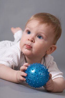 Boy with ball clipart