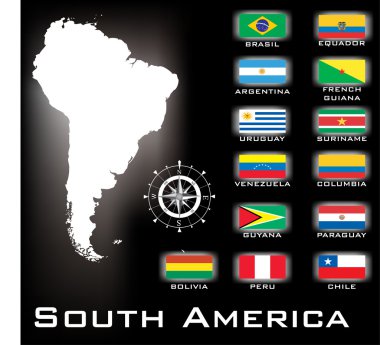 South America map clipart