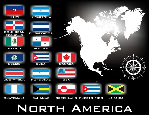Χάρτης της Βόρειας Αμερικής — Διανυσματικό Αρχείο