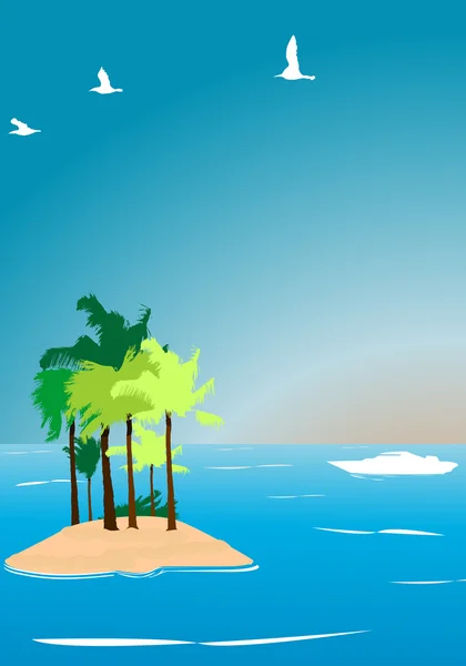 Tropical island background vector illustration — Stock Vector