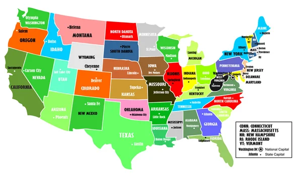 Mappa USA — Vettoriale Stock