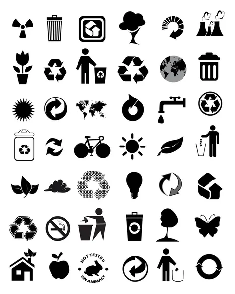 Conjunto de 42 ícones ambientais — Vetor de Stock