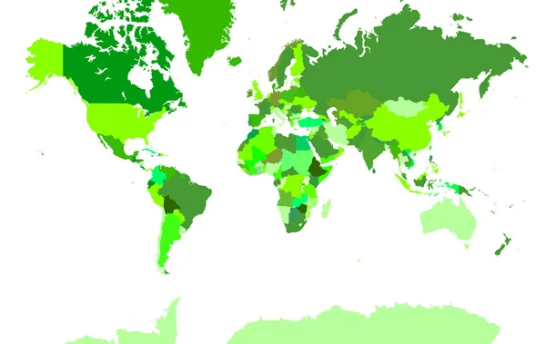 Extra detaljerade karta över världen — Stock vektor