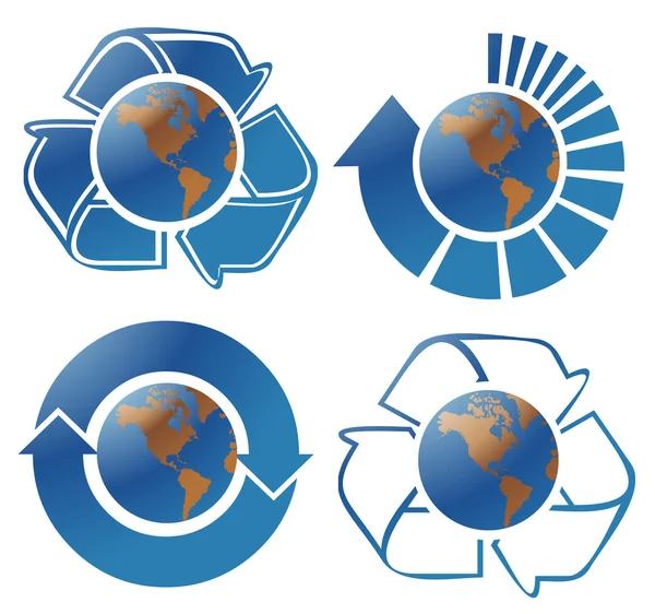 Globes écologiques — Image vectorielle