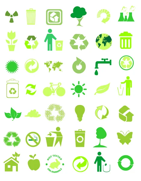 Ensemble de 42 icônes environnementales — Image vectorielle
