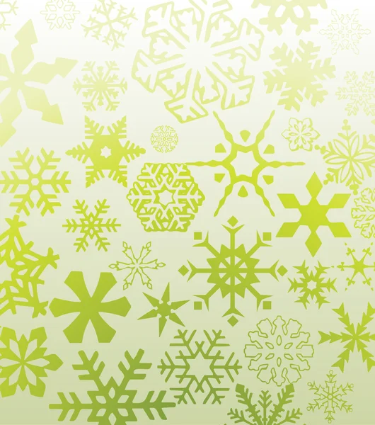 Πράσινο νιφάδες χιονιού — Διανυσματικό Αρχείο