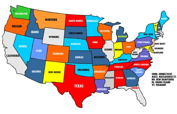Mapa USA Vectores de stock libres de derechos