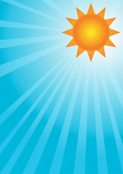 Soleil sur un ciel bleu — Image vectorielle