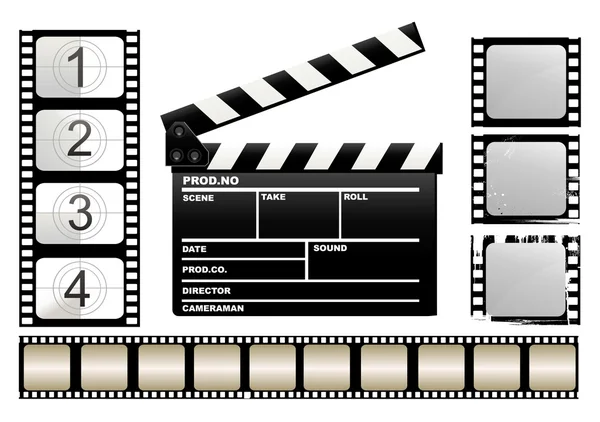 Ταινία clapboard και filmstrip — Διανυσματικό Αρχείο