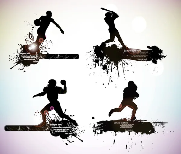 Silhouettes sportives — Image vectorielle