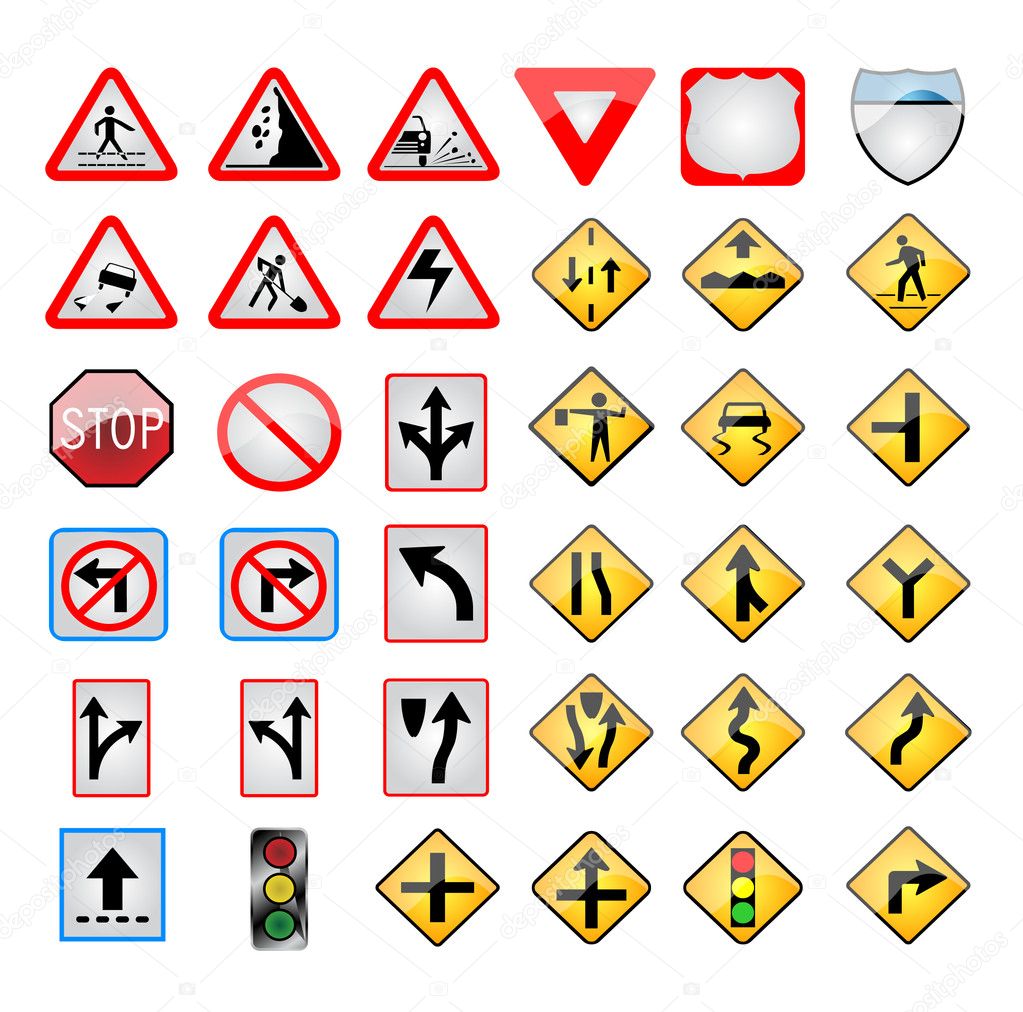 Vector road and turist signs