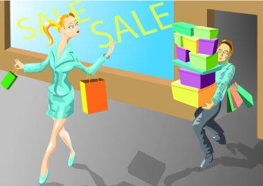 Sale girl clipart