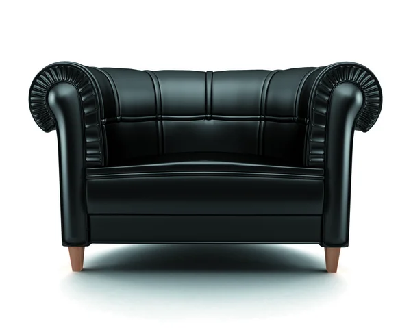 Cadeira de couro preto — Fotografia de Stock