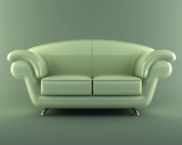 Белый кожаный диван — стоковое фото
