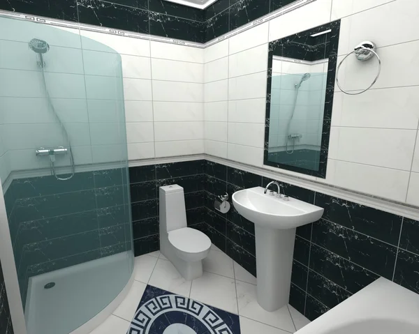 Ванна кімната 3d-рендерінг Стокове Зображення