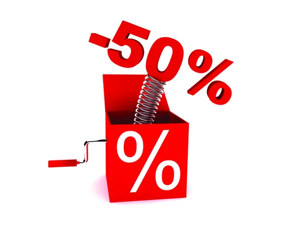 Korting van 50 procent — Stockfoto