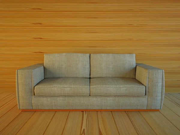 Sofa in the room from a wood — Stock Photo, Image