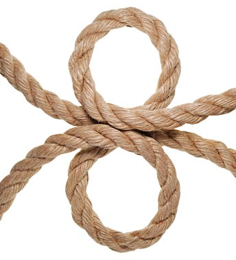 The hempen rope is looped in the form of the eight clipart