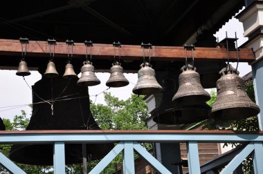 A number of bronze bells clipart