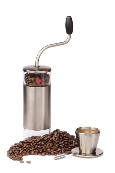 Kaffe kvarn och cup — Stockfoto