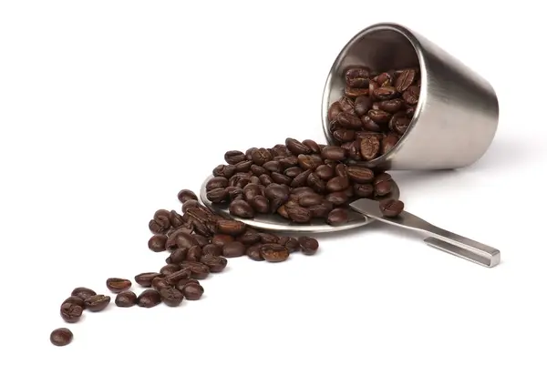 Kávé csésze kávébabbal — Stock Fotó