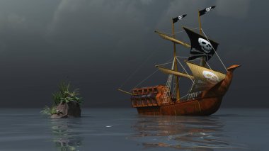 Pirate ship clipart