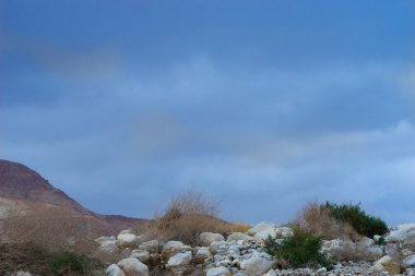 dağlar ve çöl, ölü deniz kıyısında.