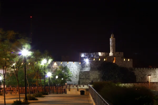 Wieża z David (noc) — Zdjęcie stockowe