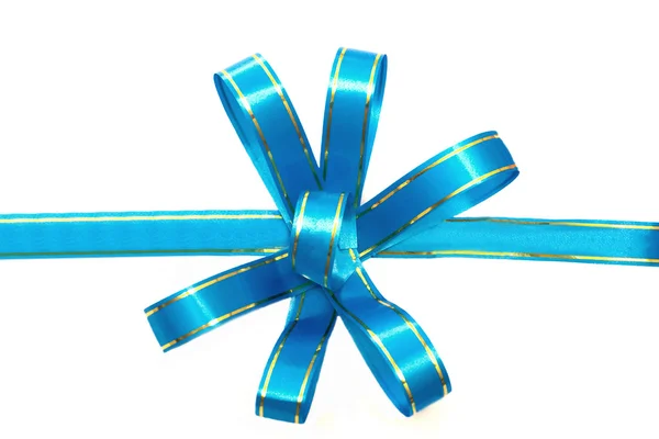 Синя подарункова стрічка і лук на білому тлі Стокова Картинка