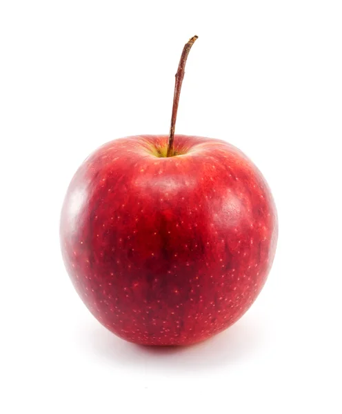 Czerwony soczyste jabłko na białym tle. — Zdjęcie stockowe