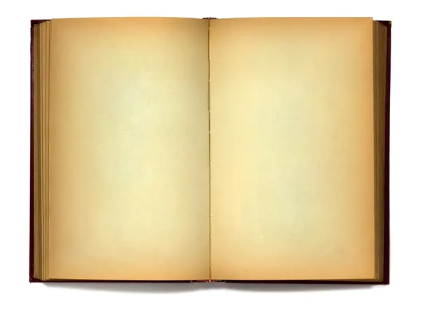 Открыть старую книгу на белом фоне — стоковое фото