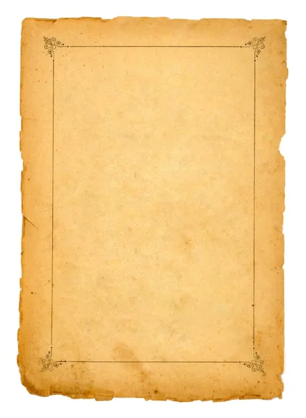Seite des alten Buches auf weißem Hintergrund — Stockfoto