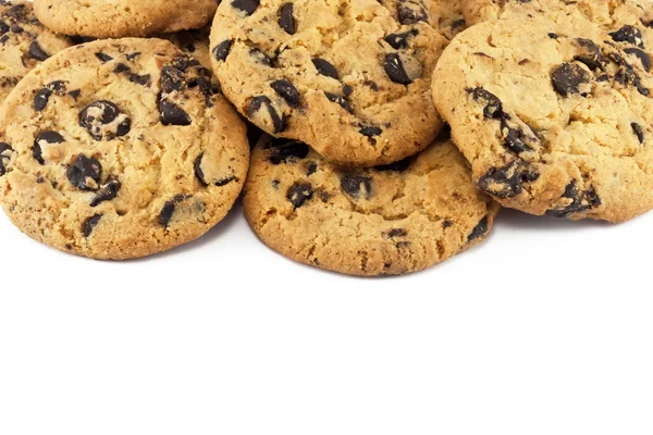 Biscoitos de chocolate isolados em fundo branco — Fotografia de Stock
