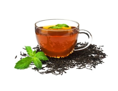 Cup of Tea with Mint Leaf clipart