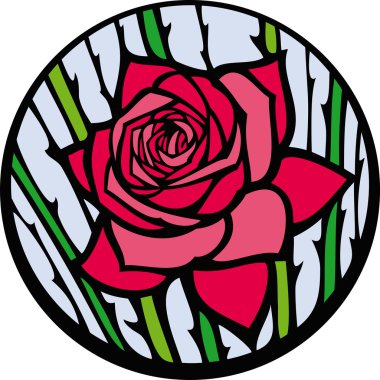 Stained-glass rose. clipart