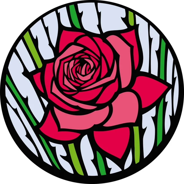 Stained-glass rose. — Stock Vector