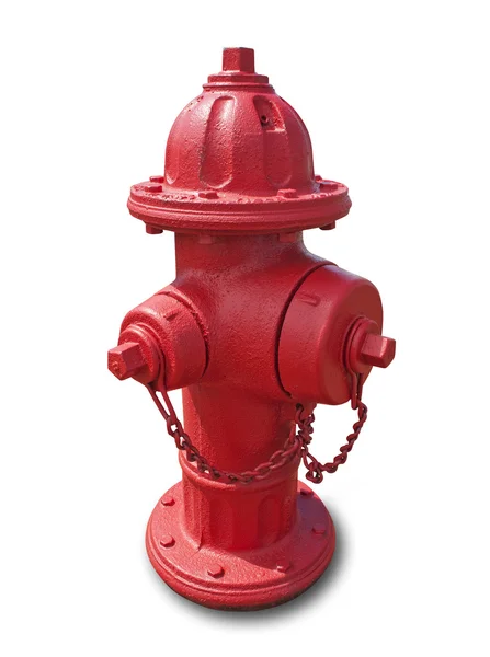 Hidrante de fogo vermelho, isolado — Fotografia de Stock
