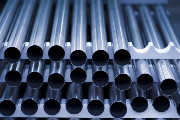Tubos de aço inoxidável usinados — Fotografia de Stock