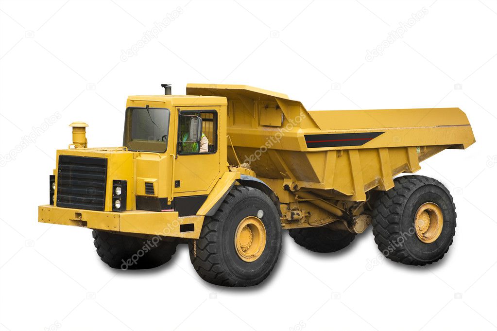 Big yellow truck, isolated
