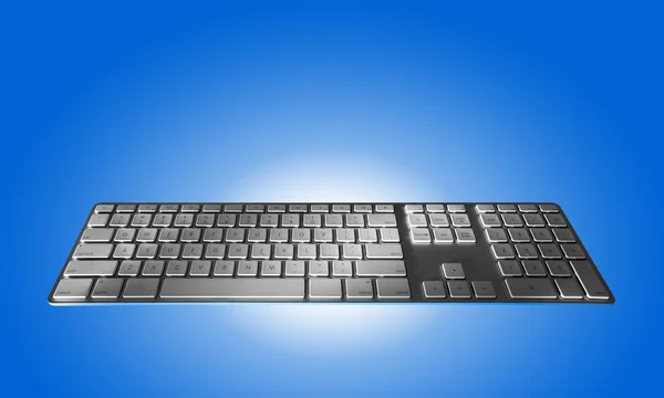 Keyboard on blue, isolated — Stock Photo, Image