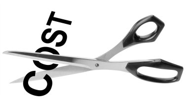 Cost cutting scissors,isolated clipart