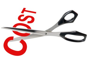 Cost cutting scissors,isolated clipart