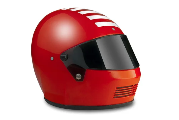 Červené závodní helma, izolované — Stock fotografie